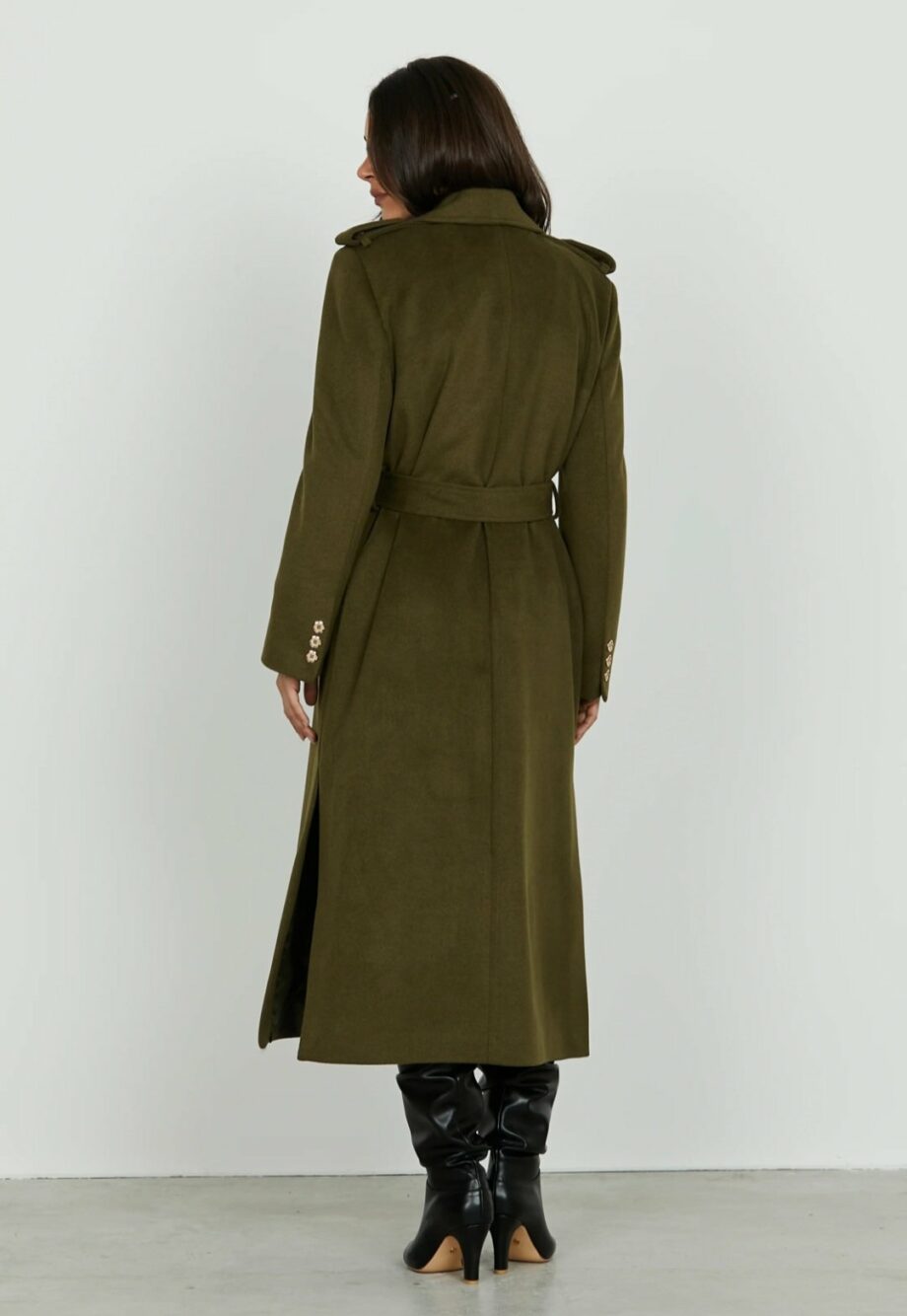 CAPPOTTO CON CINTURA VERDE MILITARE - RELISH