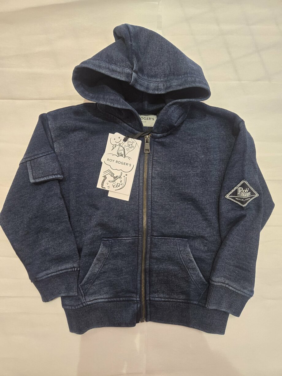 FELPA FULL ZIP BLU DENIM - ROY ROGER'S