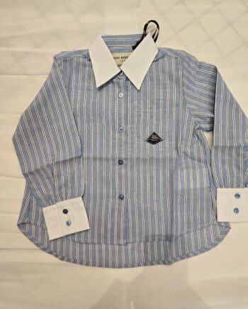 CAMICIA RIGATA CON COLLO E POLSINI A CONTRASTO - ROY ROGER'S