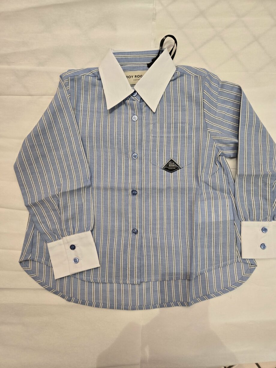 CAMICIA RIGATA CON COLLO E POLSINI A CONTRASTO - ROY ROGER'S