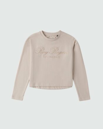 T SHIRT PANNA CROP CON LOGO RICAMATO - ROY ROGER'S