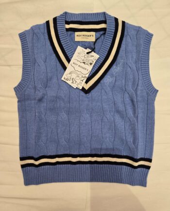 GILET AZZURRO CON RICAMO LOGO - ROY ROGER'S