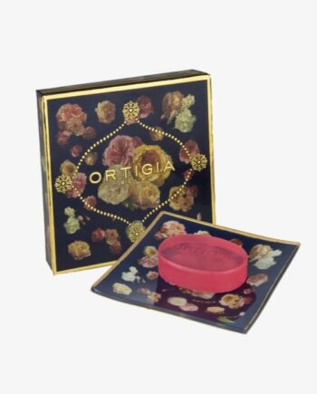 SAPONETTA CON PIATTINO IN VETRO ROSE ANTICHE - ORTIGIA