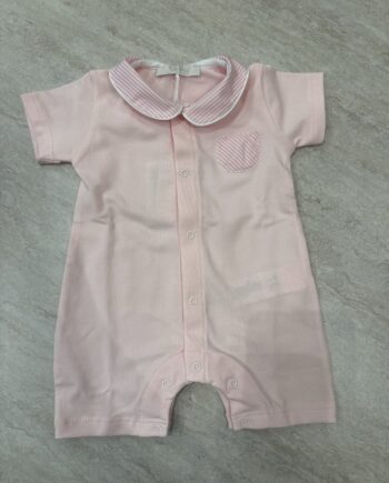 Pagliaccetto con colletto a righe rosa