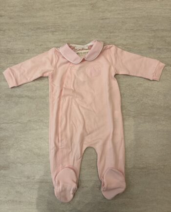 Tutina con colletto a righe rosa