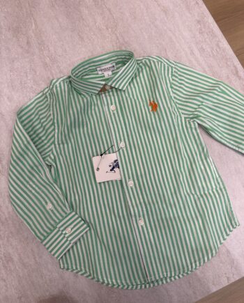 Camicia a righe verdi