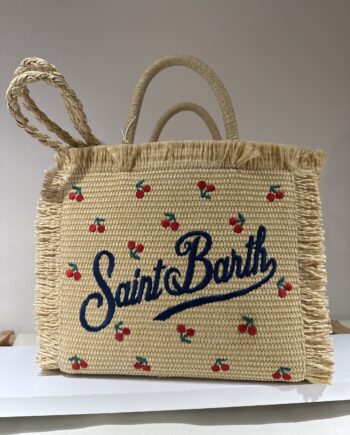Borsa in rafia con ciliegie