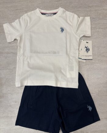 Completo t-shirt e bermuda bianco/blu