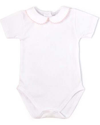 Body con colletto croquette rosa