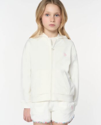 Felpa con zip bianca