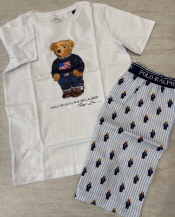 Pigiama orso a righe