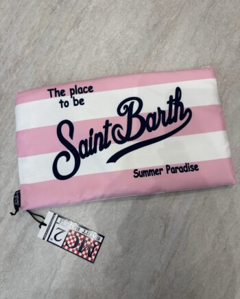 Telo mare in microfibra a righe rosa