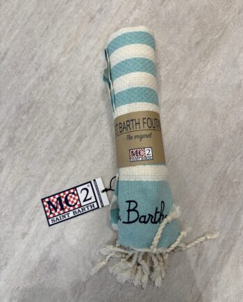 Telo mare a righe verdeacqua