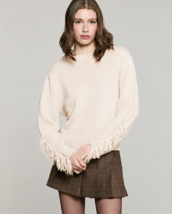 MAGLIONE CON FRANGE ZELLY BIANCO - RELISH