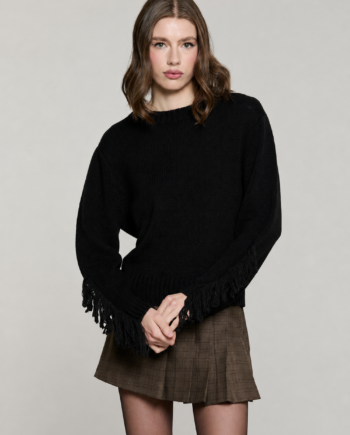 MAGLIONE FRANGE ZELLY NERO - RELISH